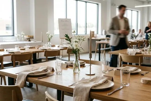 Minimalist Centerpieces Maximize Table Space Beautifully