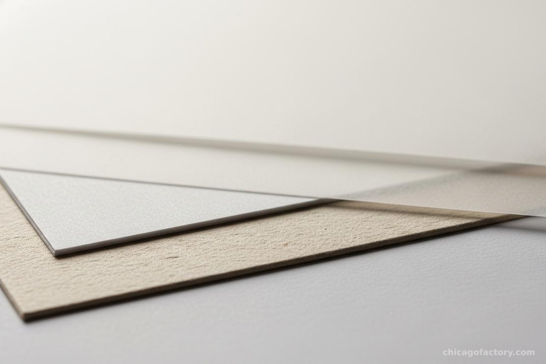 Close-up comparison of different paper types showing texture differences