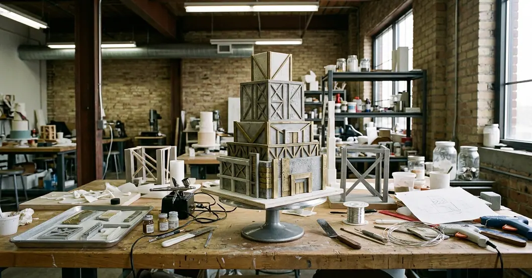 Image showing architectural cake display