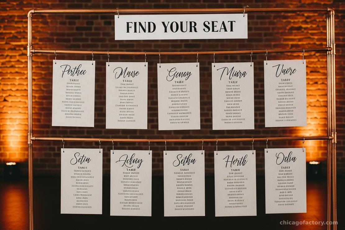 A wide shot of a large seating chart structure with a simple header reading 'Your Seat' in bold letters.